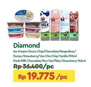 DIAMOND Ice Cream 700 ml, Fresh Milk 946 ml