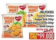 Promo Harga Belfoods Nugget Chicken Nugget Stick, Chicken Nugget Crunchy 500 gr - Hypermart
