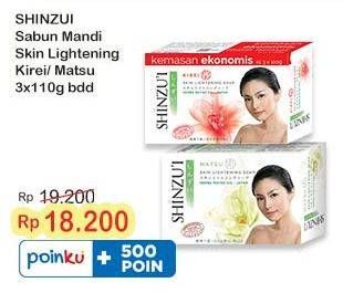 Promo Harga Shinzui Bar Soap Kecuali Kirei, Kecuali Matsu per 3 pcs 110 gr - Indomaret