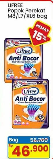 Promo Harga Lifree Popok Perekat Menyerap dan Kering L7, M8, XL6 6 pcs - Indomaret
