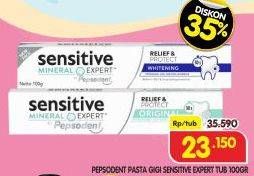 Promo Harga Pepsodent Pasta Gigi Sensitive Expert Original, Whitening 100 gr - Superindo