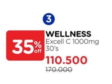 Promo Harga Wellness Excell C 1000mg 30 pcs - Watsons
