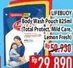 Promo Harga Lifebuoy Body Wash Mild Care, Lemon Fresh, Total 10 850 ml - Hypermart