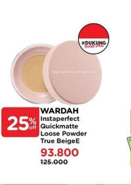 Promo Harga Wardah Instaperfect Quickmatte Loose Powder True Beige 9 gr - Watsons