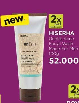 Promo Harga HISERHA Gentle Acne Facial Wash For Men 100 gr - Watsons