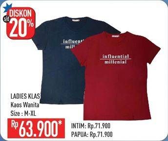 Promo Harga LADIES KLAS Kaos Wanita M-XL  - Hypermart