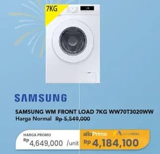 Promo Harga Samsung WW70T3020WW/SE Washing Machine with Quick Wash and Drum Clean  - Carrefour