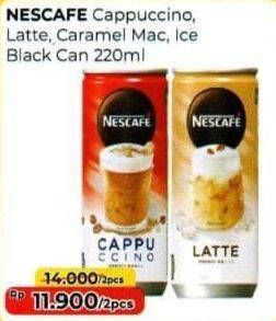 Promo Harga Nescafe Ready to Drink Cappucino, Caramel Macchiato, Ice Black 220 ml - Alfamart