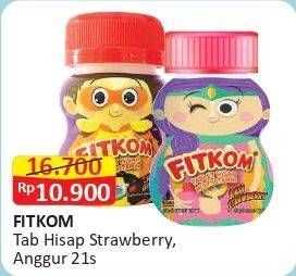 Promo Harga Fitkom Vitamin Anak Tablet Strawberry, Anggur 21 pcs - Alfamart