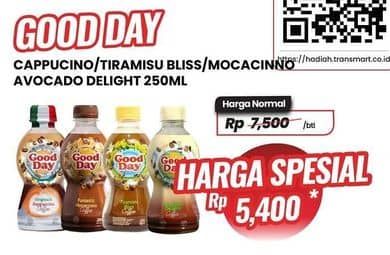 Promo Harga Good Day Coffee Drink Originale Cappucino, Tiramisu Bliss, Funtastic Mocacinno, Avocado Delight 250 ml - Carrefour