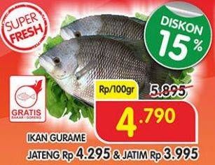 Promo Harga Ikan Gurame per 100 gr - Superindo