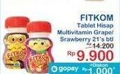 Promo Harga Fitkom Vitamin Anak Tablet Anggur, Strawberry 21 pcs - Indomaret