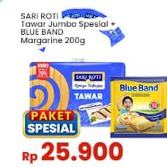 Promo Harga Sari Roti Roti Tawar + Blue Band Margarine  - Indomaret