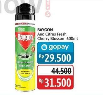 Promo Harga Baygon Insektisida Spray Citrus Fresh, Cherry Blossom 600 ml - Alfamidi