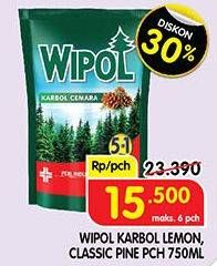 Promo Harga WIPOL Karbol Wangi Lemon, Cemara 780 ml - Superindo