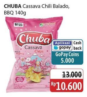 Promo Harga Chuba Cassava Chips Sambal Balado, BBQ 140 gr - Alfamidi