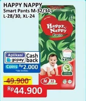 Promo Harga Happy Nappy Smart Pantz Diaper XL24, M34, M32, L30, L28 24 pcs - Alfamart