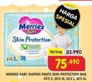 Promo Harga Merries Pants Skin Protection XL22, L26, M30, S34 22 pcs - Superindo