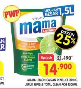 Promo Harga Mama Lemon Cairan Pencuci Piring 1600 ml - Superindo