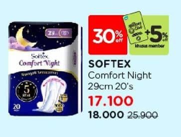 Promo Harga Softex Comfort Night Wing 29cm 20 pcs - Watsons