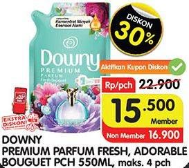 Promo Harga DOWNY Premium Parfum Fresh Bouquet, Adorable Bouquet 550 ml - Superindo