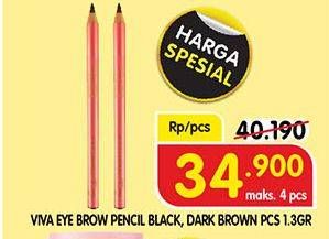 Promo Harga VIVA Eyebrow Pencil Black, Dark Brown 1 gr - Superindo
