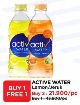 Promo Harga Activ Water Minuman Isotonik + Multivitamin Jeruk, Lemon 380 ml - Watsons