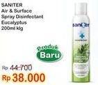 Promo Harga SANITER Fabric Disinfectant Spray Eucalyptus 200 ml - Indomaret