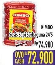 Promo Harga KIMBO Sosis Sapi Serbaguna 24 pcs - Hypermart