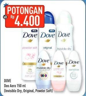 Promo Harga DOVE Deo Aerosol Invisible Dry, Original, Powder Soft 150 ml - Hypermart