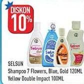 Promo Harga Selsun Shampoo Anti Dandruff 7 Flowers, Blue, Gold, Yellow Double Impact 100 ml - Hypermart