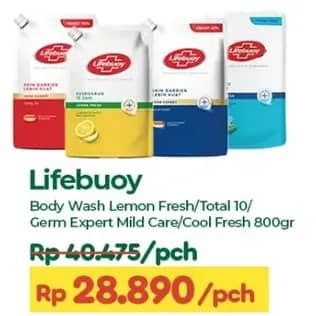 Promo Harga Lifebuoy Body Wash Lemon Fresh, Total 10, Mild Care, Cool Fresh 800 ml - TIP TOP