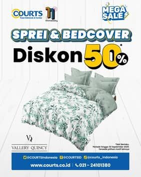 Promo Harga Sprei & Bedcover Diskon 50%  - COURTS