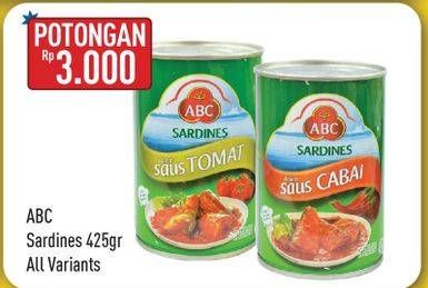 Promo Harga ABC Sardines All Variants 425 gr - Hypermart