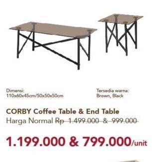 Promo Harga Corby Coffee Table & Corby End Table  [88155]  - Carrefour