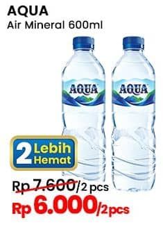 Promo Harga Aqua Air Mineral 600 ml - Indomaret