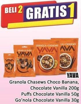 Harga Yava Granola Chasews Choco Banana, Chocolate Vanilla 200g / Puffs Chocolate Vanilla 50g / Go'nola Chocolate Vanilla 30g