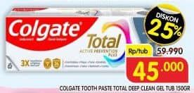Promo Harga Colgate Toothpaste Total Charcoal Deep Clean 150 gr - Superindo