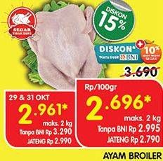 Promo Harga Ayam Broiler per 100 gr - Superindo