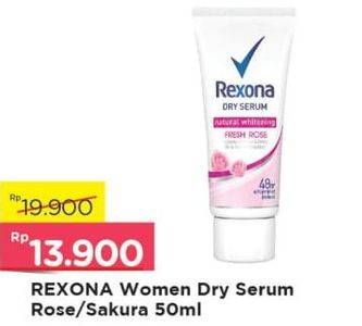 Promo Harga REXONA Dry Serum Fresh Rose, Fresh Sakura 50 ml - Alfamart