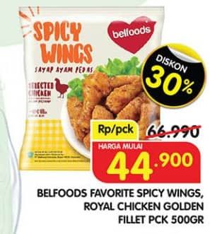 Promo Harga Belfoods Spicy Wings/Royal Chicken Golden Fillet  - Superindo