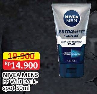 Promo Harga NIVEA MEN Facial Foam White Darkspot 50 ml - Alfamart