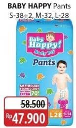 Promo Harga Baby Happy Body Fit Pants S38+2, M32, L28 28 pcs - Alfamidi