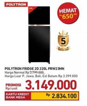 Promo Harga POLYTRON PRW-23MN Kulkas  - Carrefour