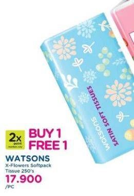 Promo Harga WATSONS Satin Soft Tissues Flower Softpack 250 pcs - Watsons