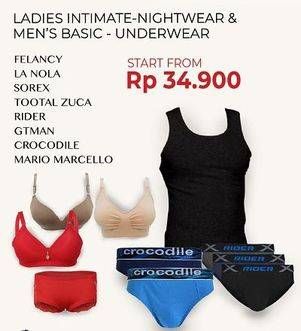 Promo Harga Ladies Intimate/Nightwear Men's Basic Underwear  - Carrefour