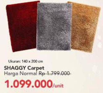 Promo Harga Karpet SHaggy 140x200cm  - Carrefour