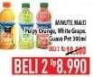 Promo Harga MINUTE MAID Juice Pulpy Orange, White Grape With Nata De Coco Bits, Guava per 2 botol 300 ml - Hypermart