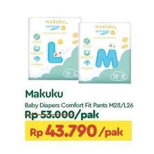 Promo Harga Makuku Comfort Fit Diapers Pants L26, M28 26 pcs - TIP TOP