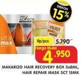 Promo Harga MAKARIZO Hair Recovery Vitamax 8ml/Hair Mask Repair 15ml  - Superindo